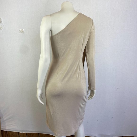 BCBGMaxAzria One-Shoulder Beige Dress - Picture 9 of 10